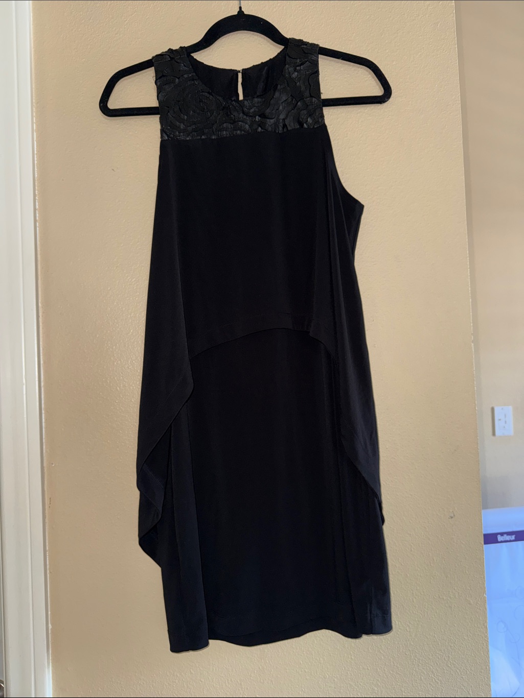 Bcbgeneration Black Sleeveless High-Low Overlay Dress